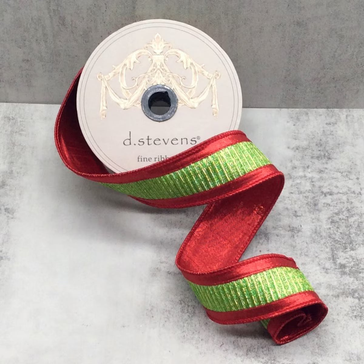 d. stevens Dupion Metallic Red and Lime Green
