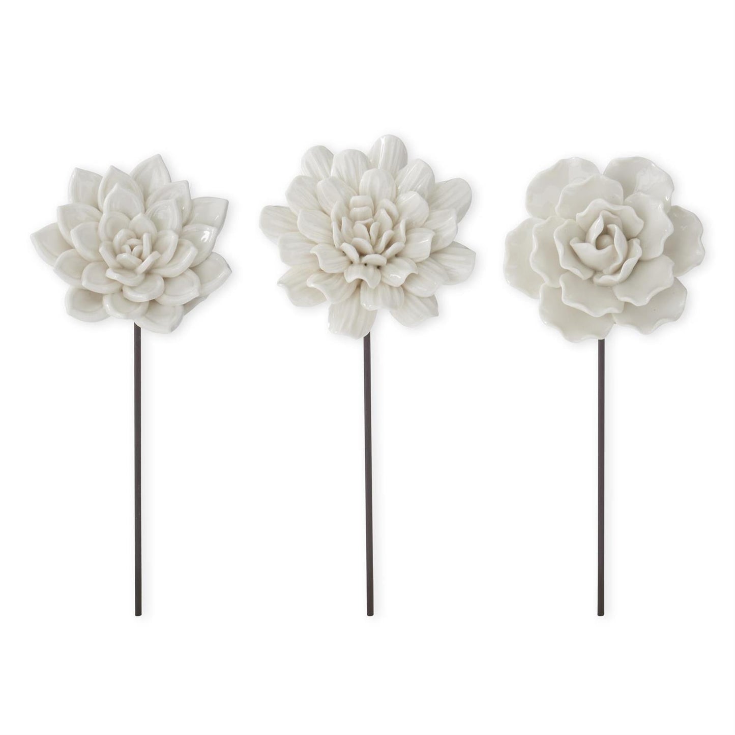 White Resin Flower Pick