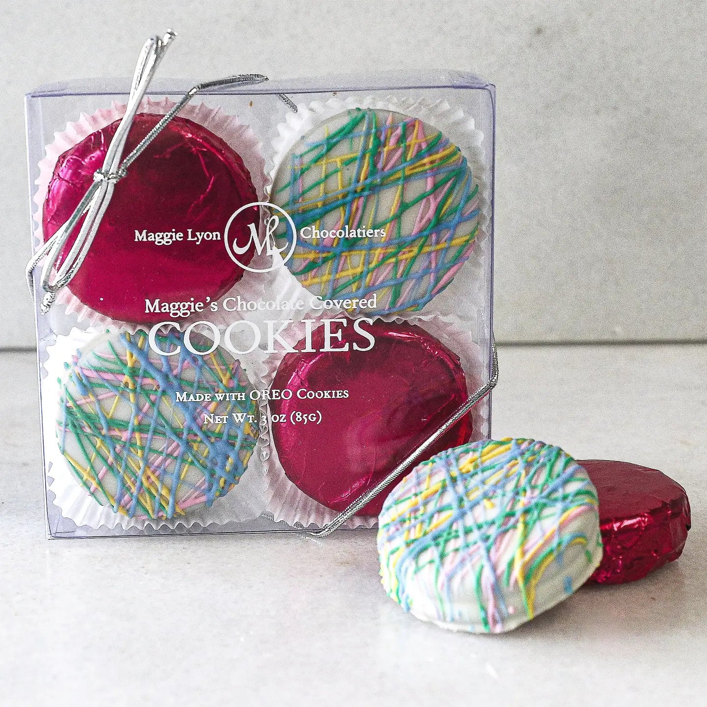 Chocolate Covered Cookies - 4pc. Pastel Drizzle