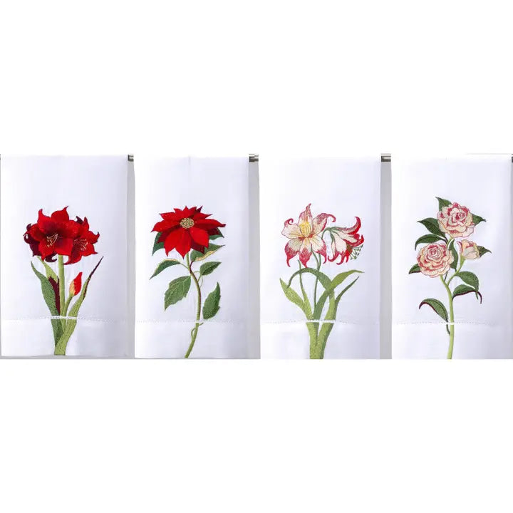 Winter Garden Embroidered Guest Towel