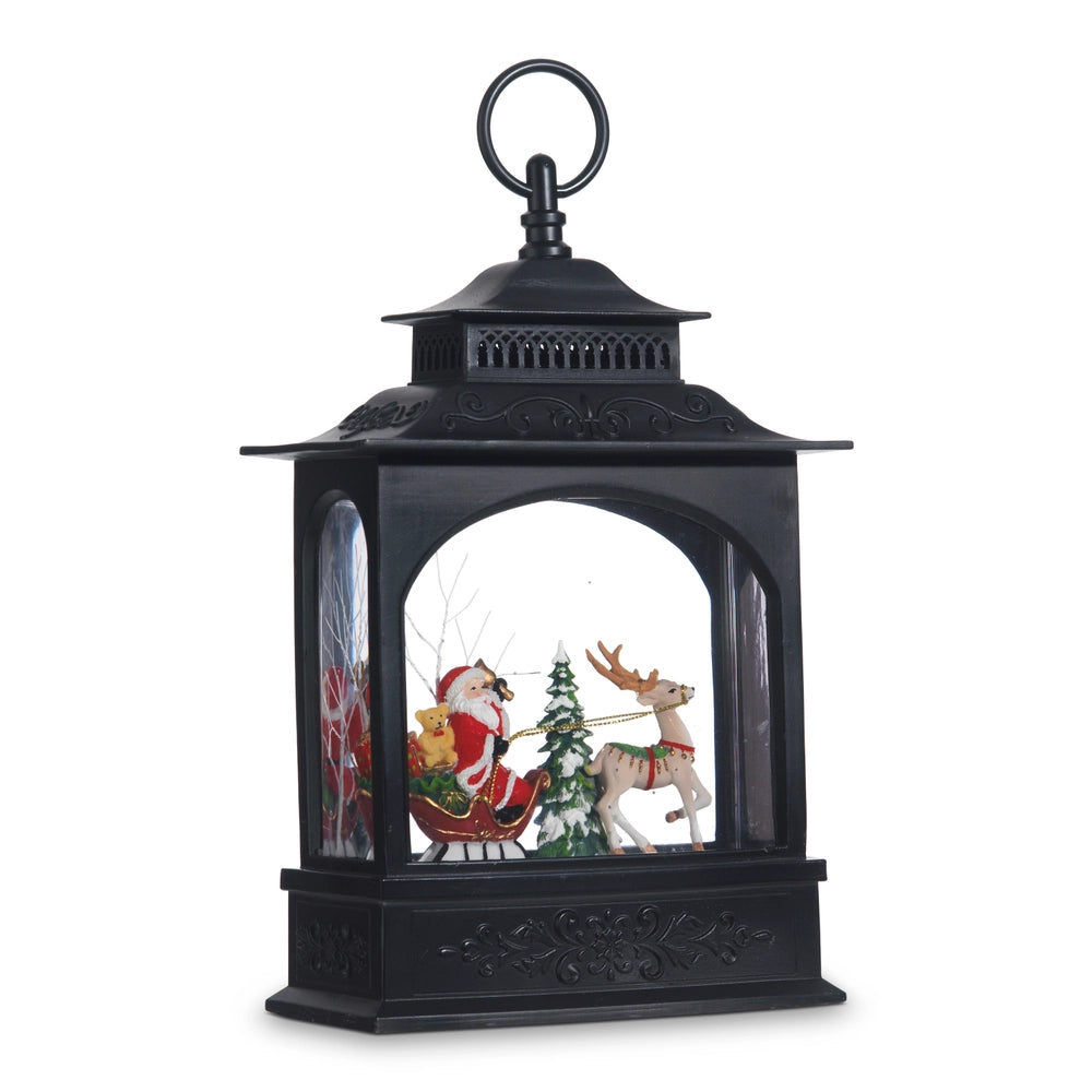 Santa in Sleigh Lighted Water Lantern