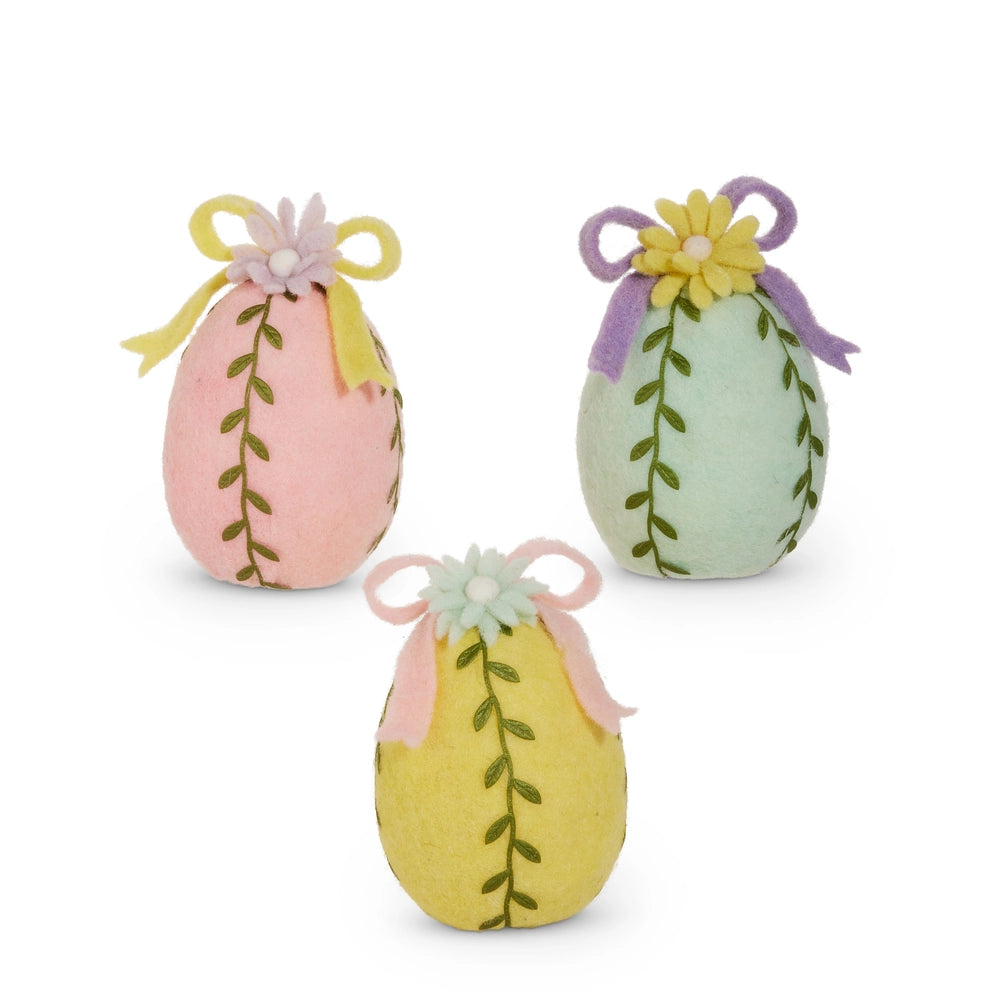 Felt Egg with Flower on Top