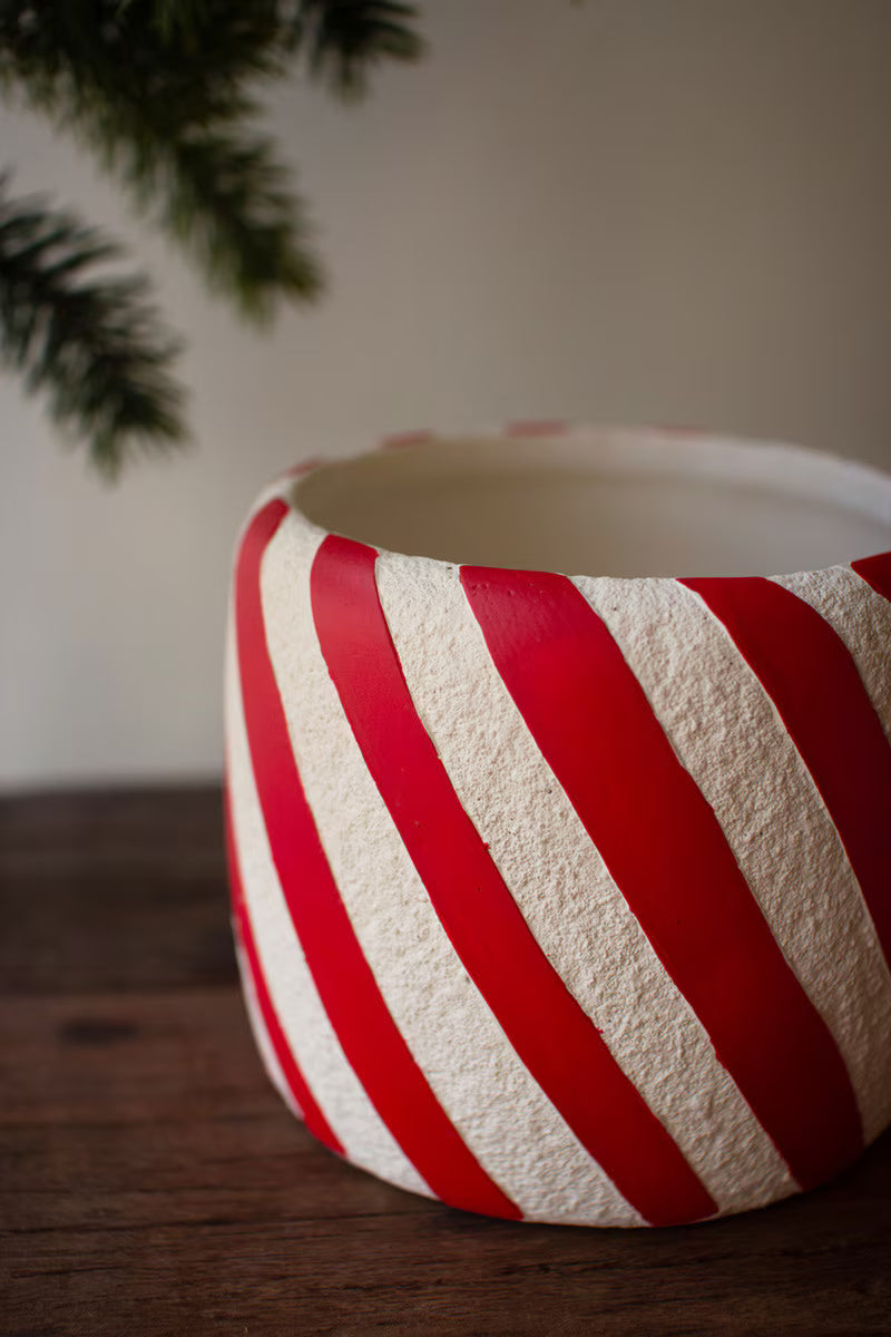 Concrete Candy Cane Planter-Large