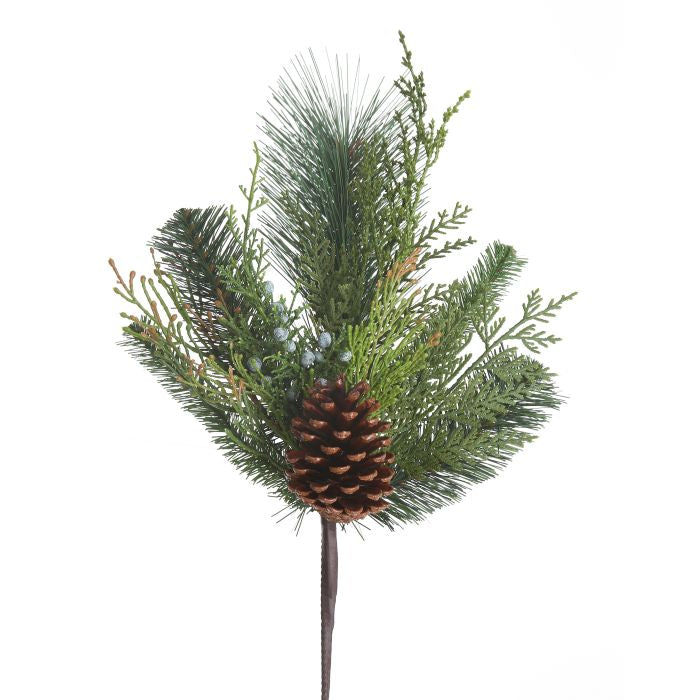 Deep Woods Mixed Greenery and Pinecone Spray