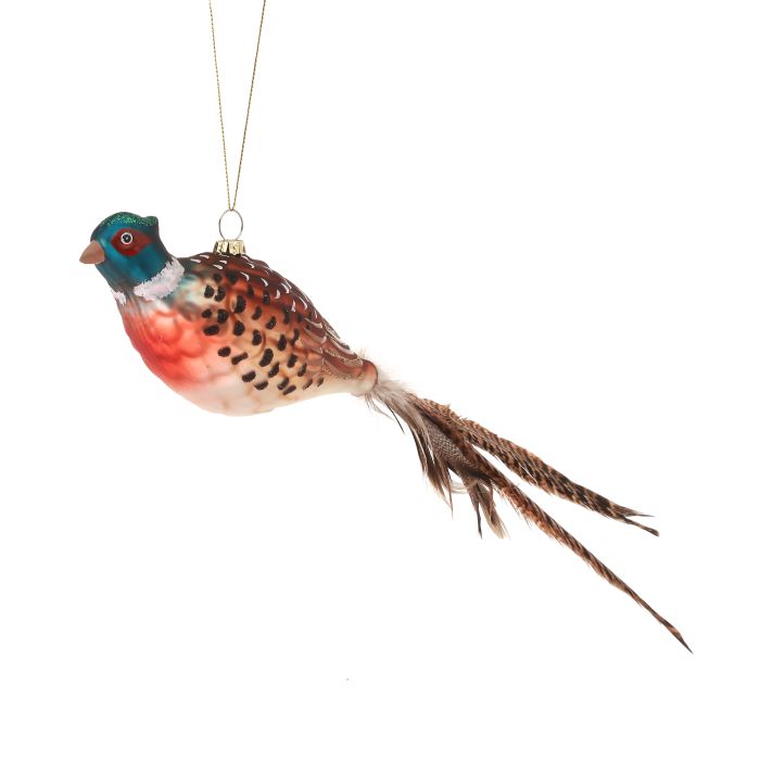 Glass Pheasant Ornament