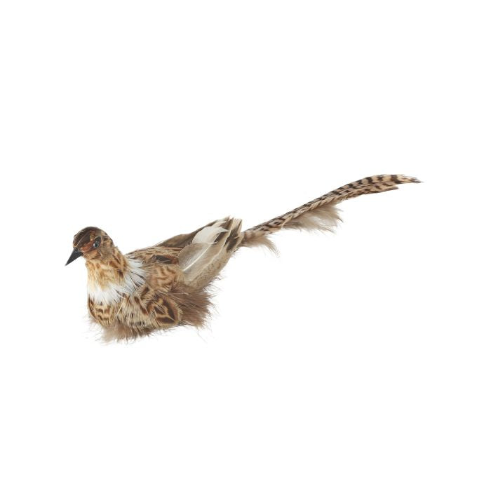 Feathered Quail Ornament with Clip