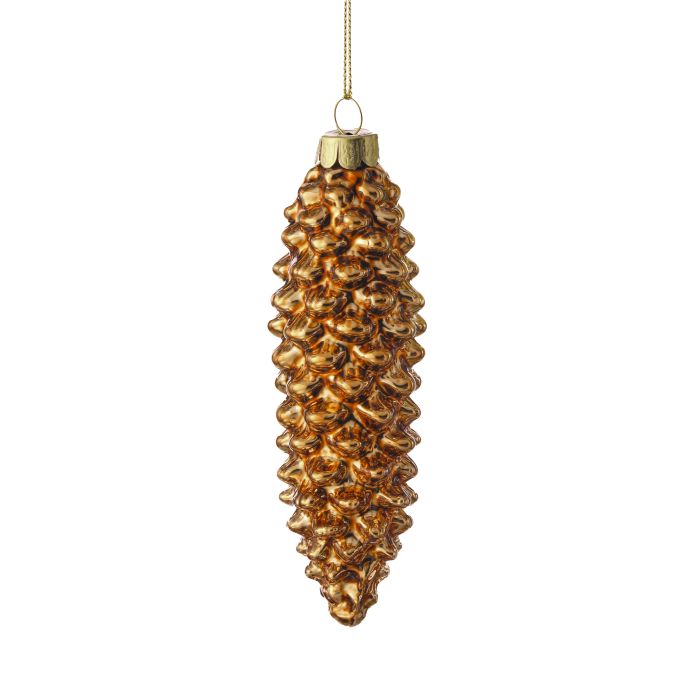 Copper Glitter Pinecone Ornament