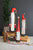 Set of 3 Painted Metal and Wood Santas
