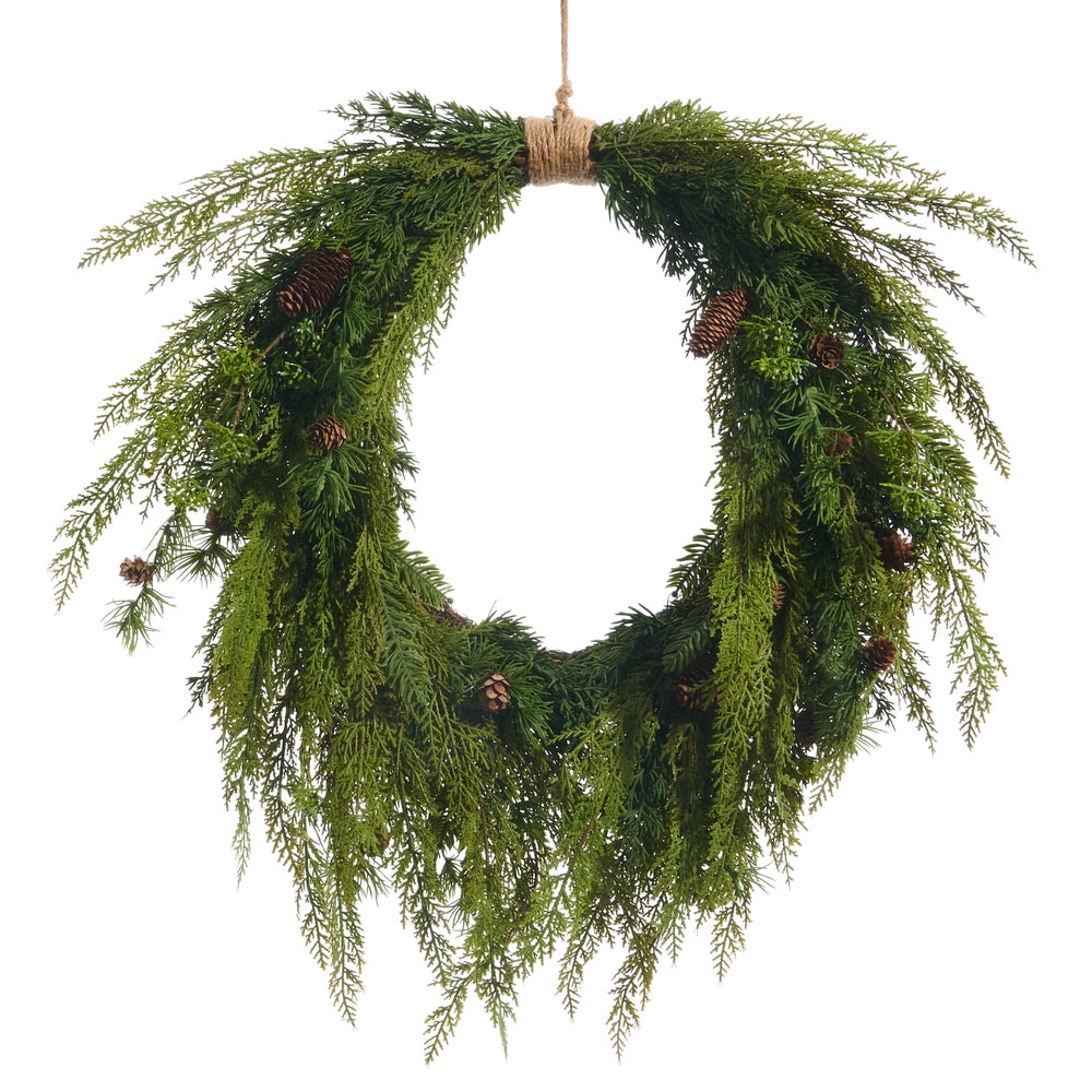 Cedar and Mini Pinecone Wreath