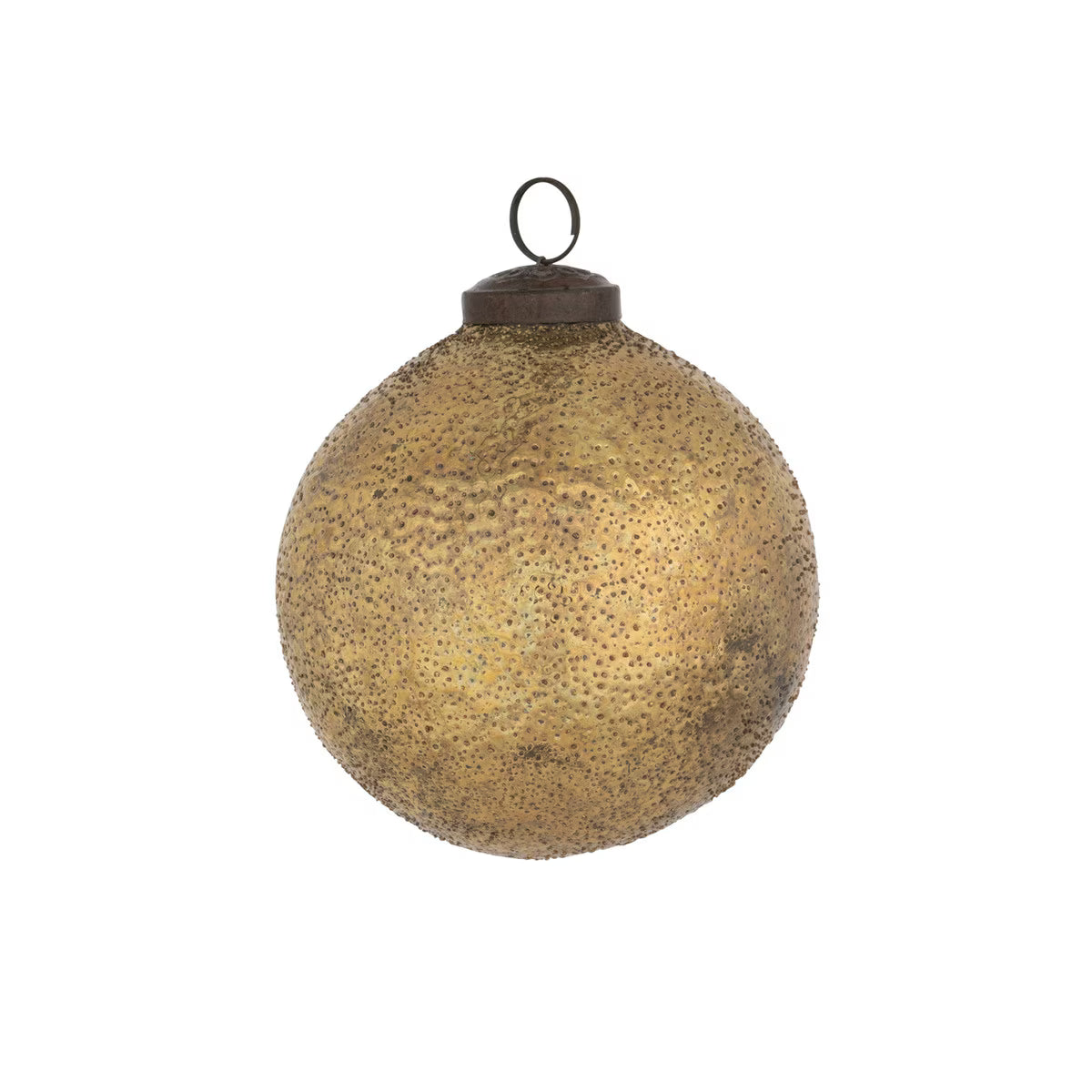 Burnished Gold Glass Ball Ornament, 4"