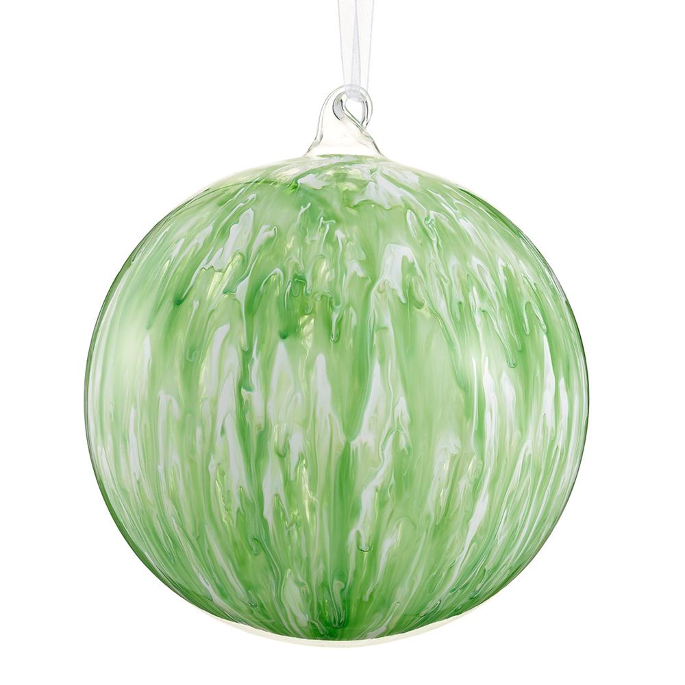 Green Marble Glass Ball Ornament