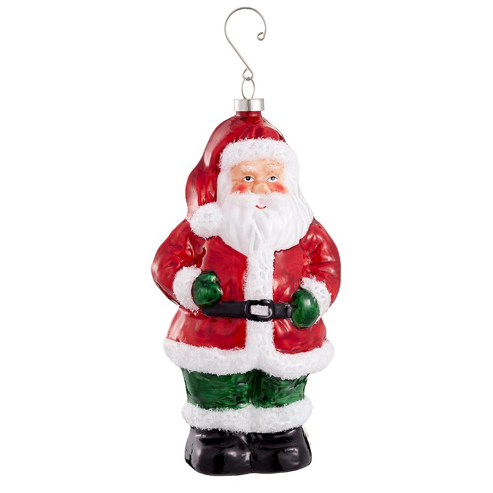 Glass Santa Ornament