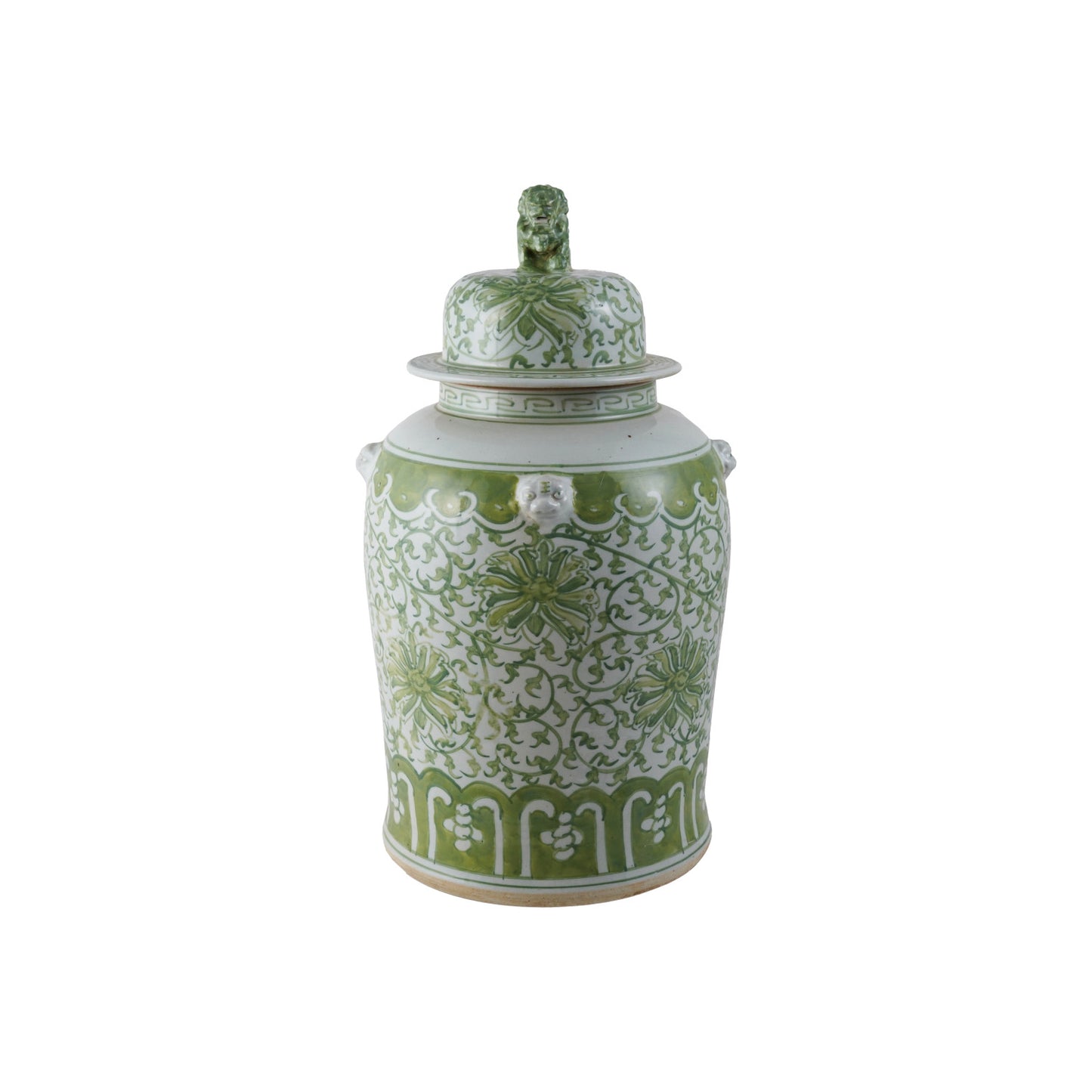 Ginger Jar w/ Floral Pattern & Foo Dog