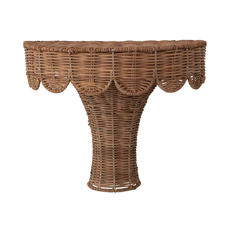 Rattan Scalloped Wall Shelf