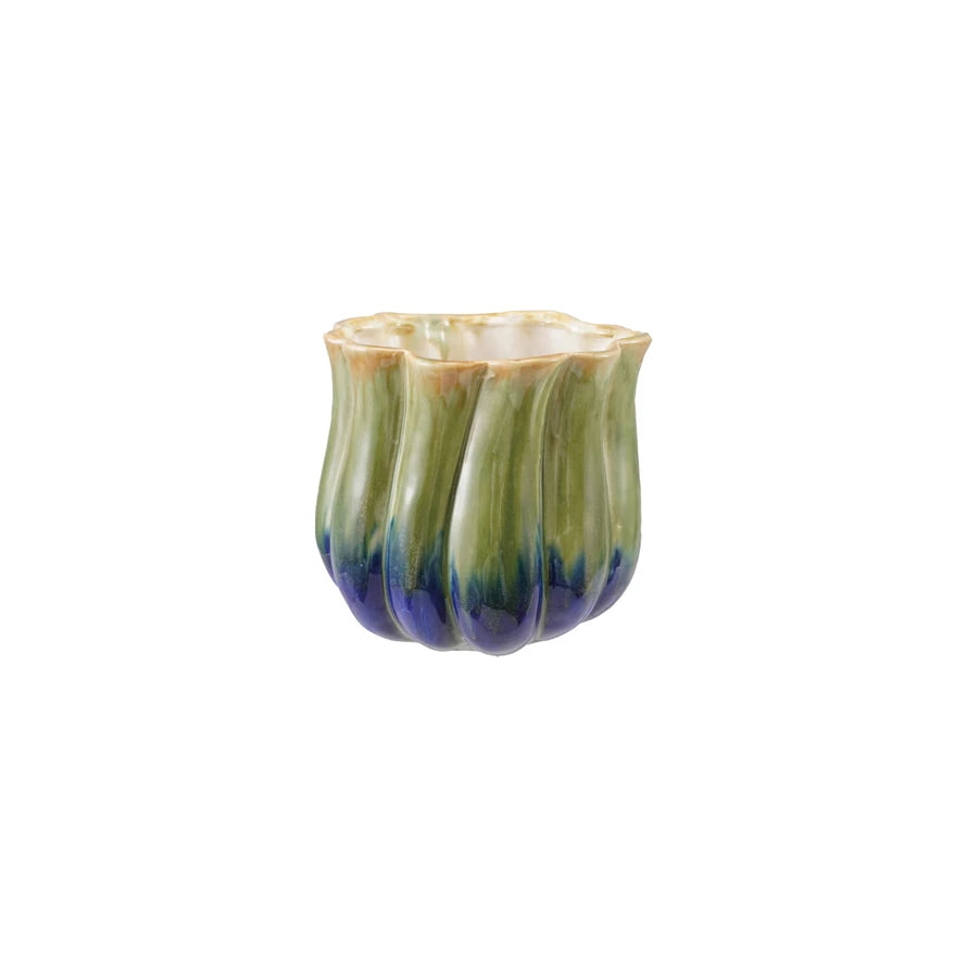 Two-Toned Green & Blue Planter