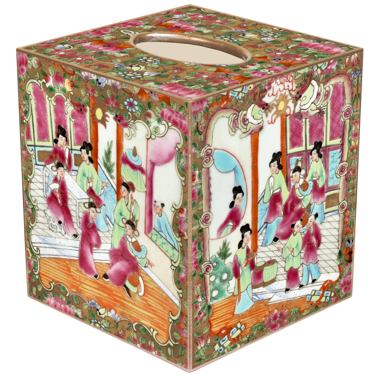 Rose Medallion Tissue Box Cover