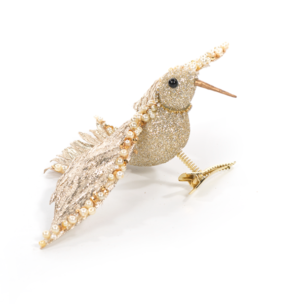 Champagne Hummingbird Ornament