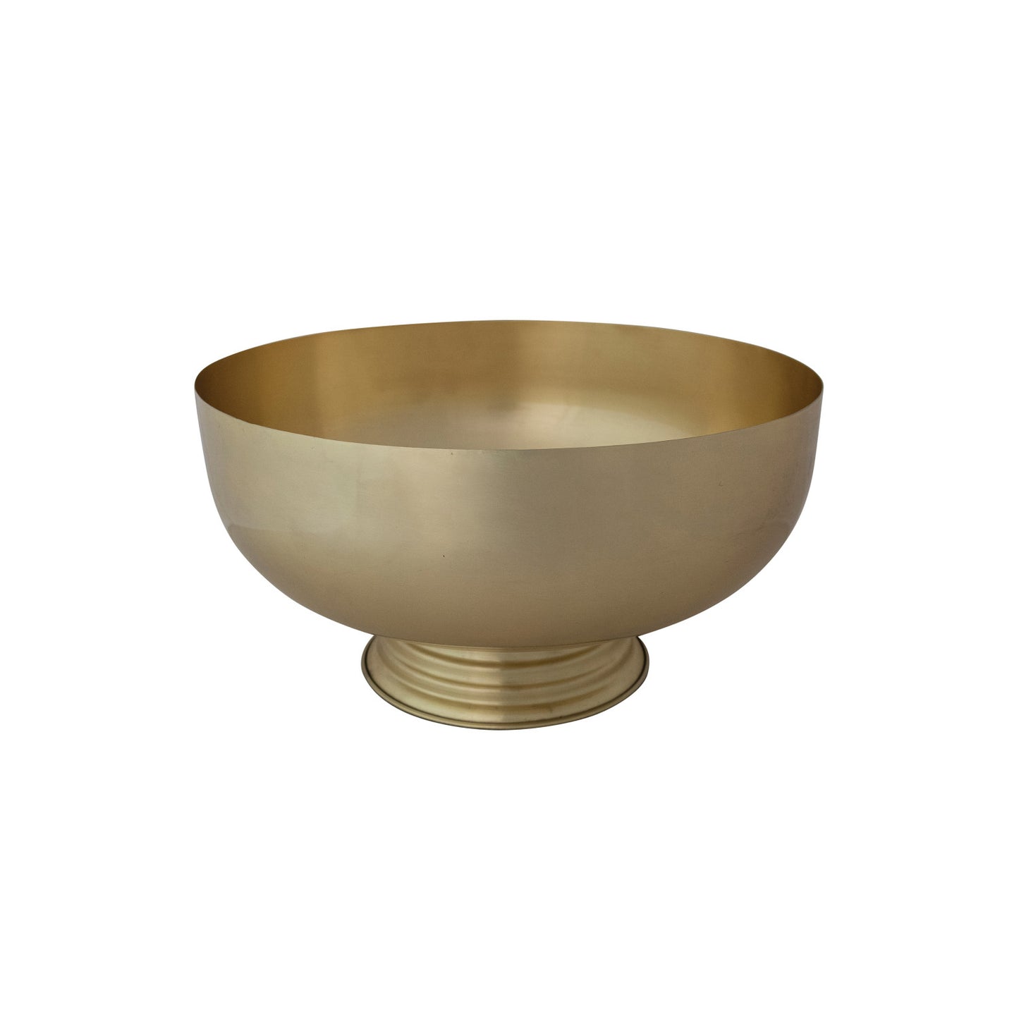 Metal Footed Bowl, Matte Gold Finish