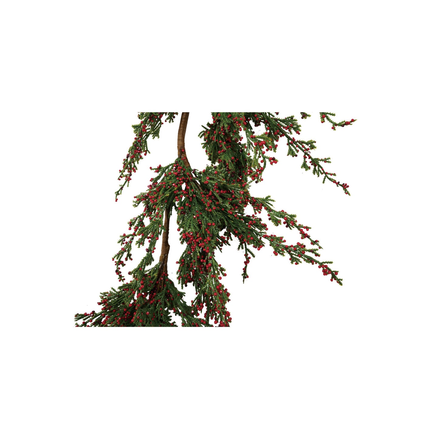 Faux Cypress Garland with Red Berries