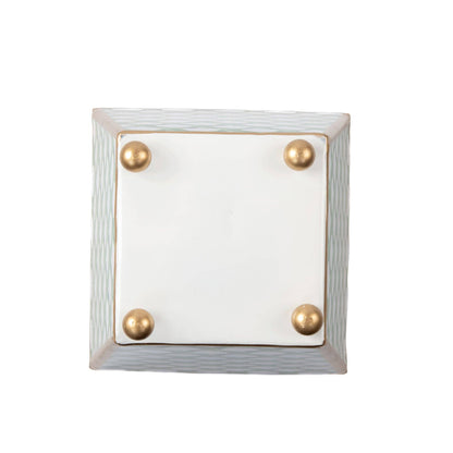 Scales Enameled Square Cachepot Planter - Green