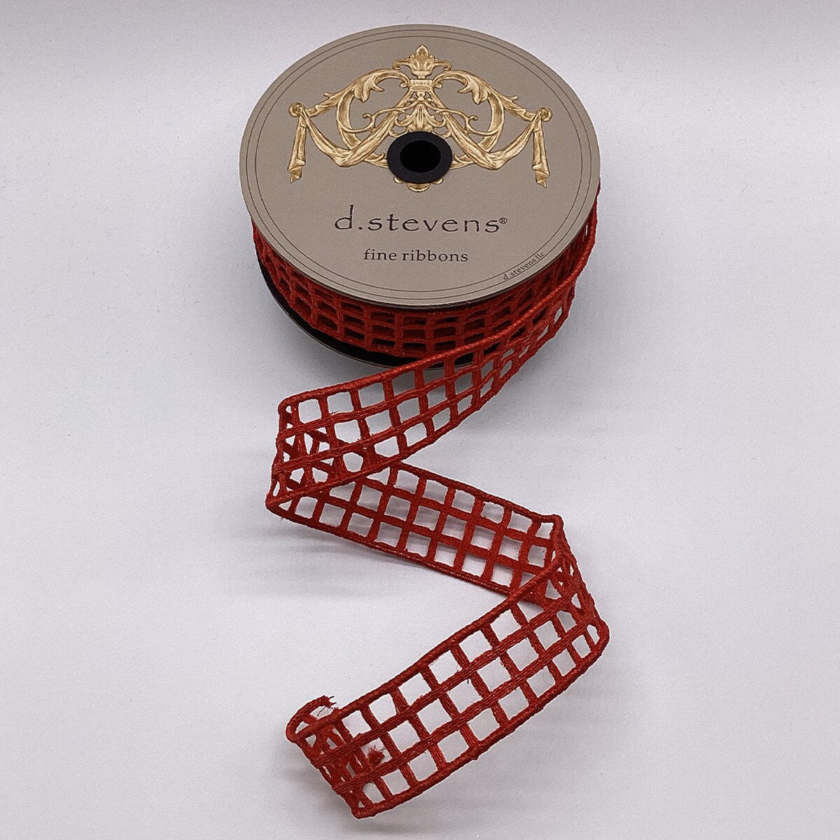 Red Metallic Window Pane Ribbon
