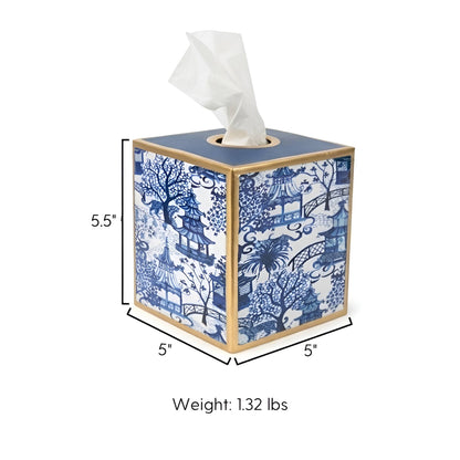 Garden Party Enameled Tissue Box Cover