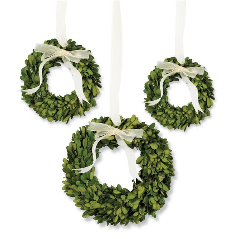 Mini Preserved Boxwood Wreaths