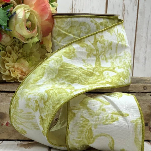 Sunny Lime Toile Ribbon