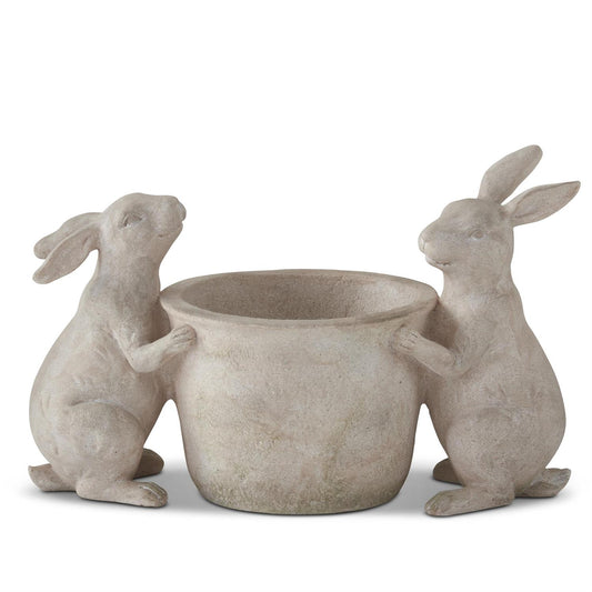 Faux Stone 2 Rabbit Pot