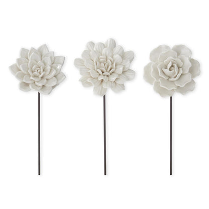White Resin Flower Pick