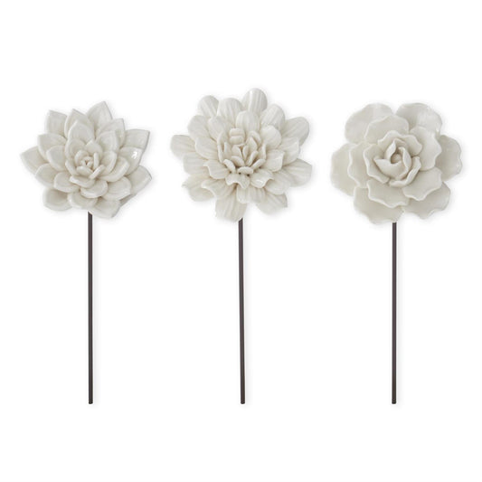 White Resin Flower Pick