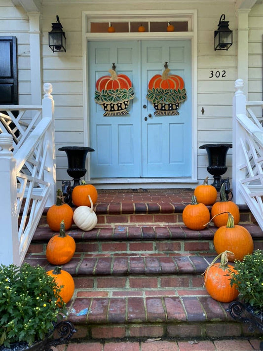 Pumpkin in Urn Door Hanger