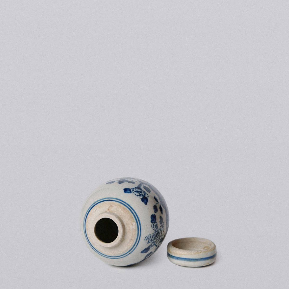 Blue & White Porcelain Mini Floral Jar