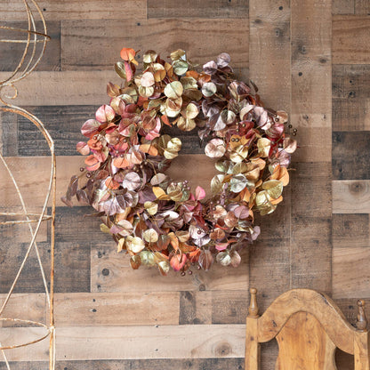 Ombre Leaf Wreath - Brown And Gold - 26 Inch
