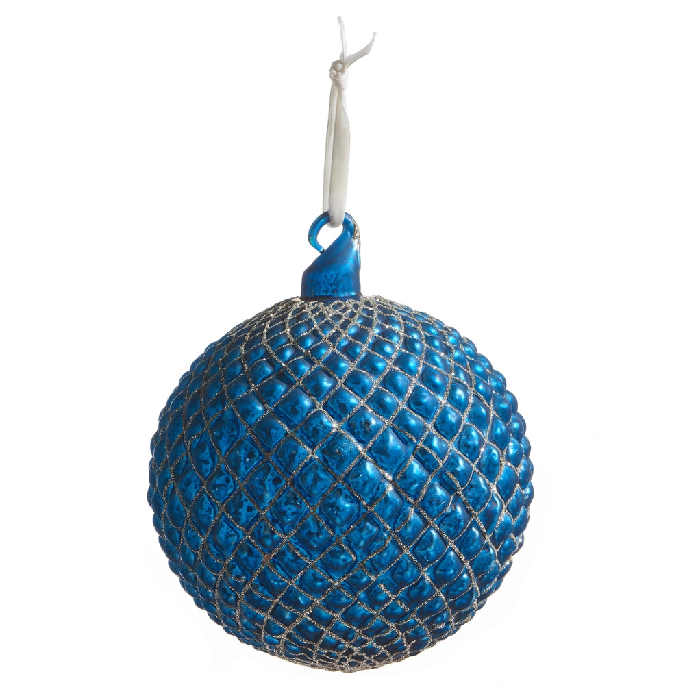 Cobalt Blue Quilted Ornament