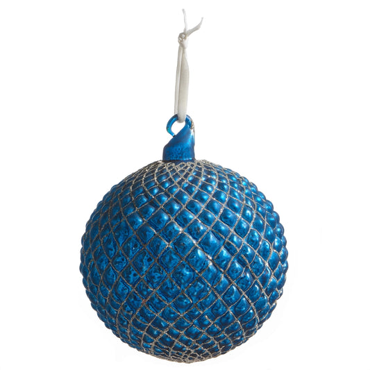 Cobalt Blue Quilted Ornament