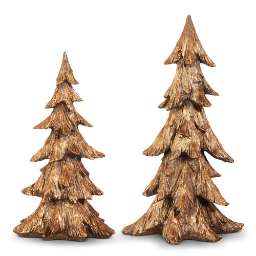 Copper Carved Trees S/2