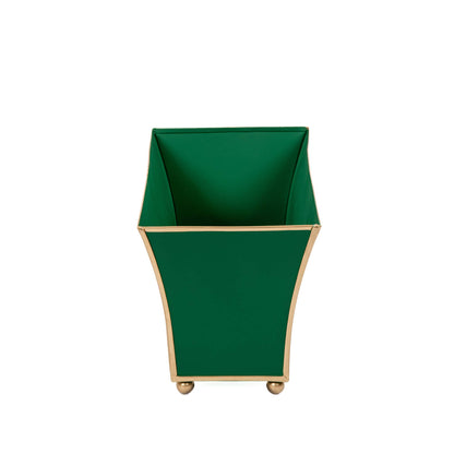 Gracie Fluted Rectangle Cachepot - Emerald Green