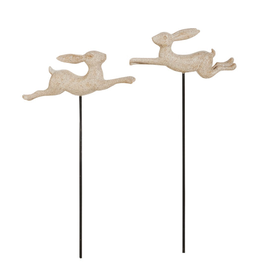 Leaping Bunny Decorative Stake