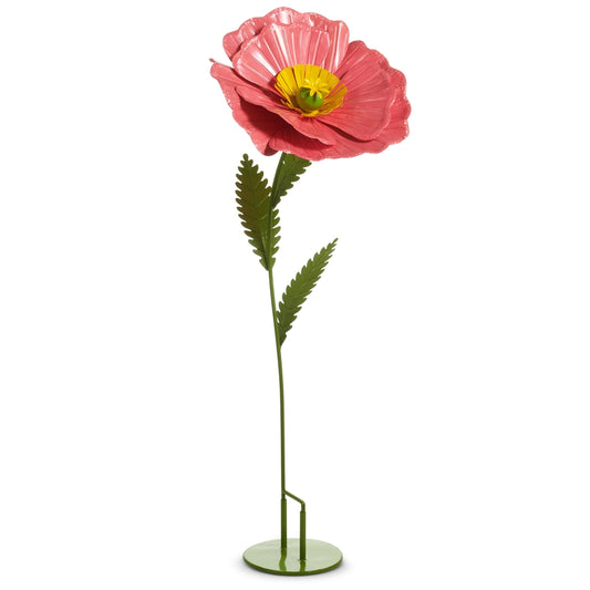 Dark Pink Poppy Stand/Yard Stake