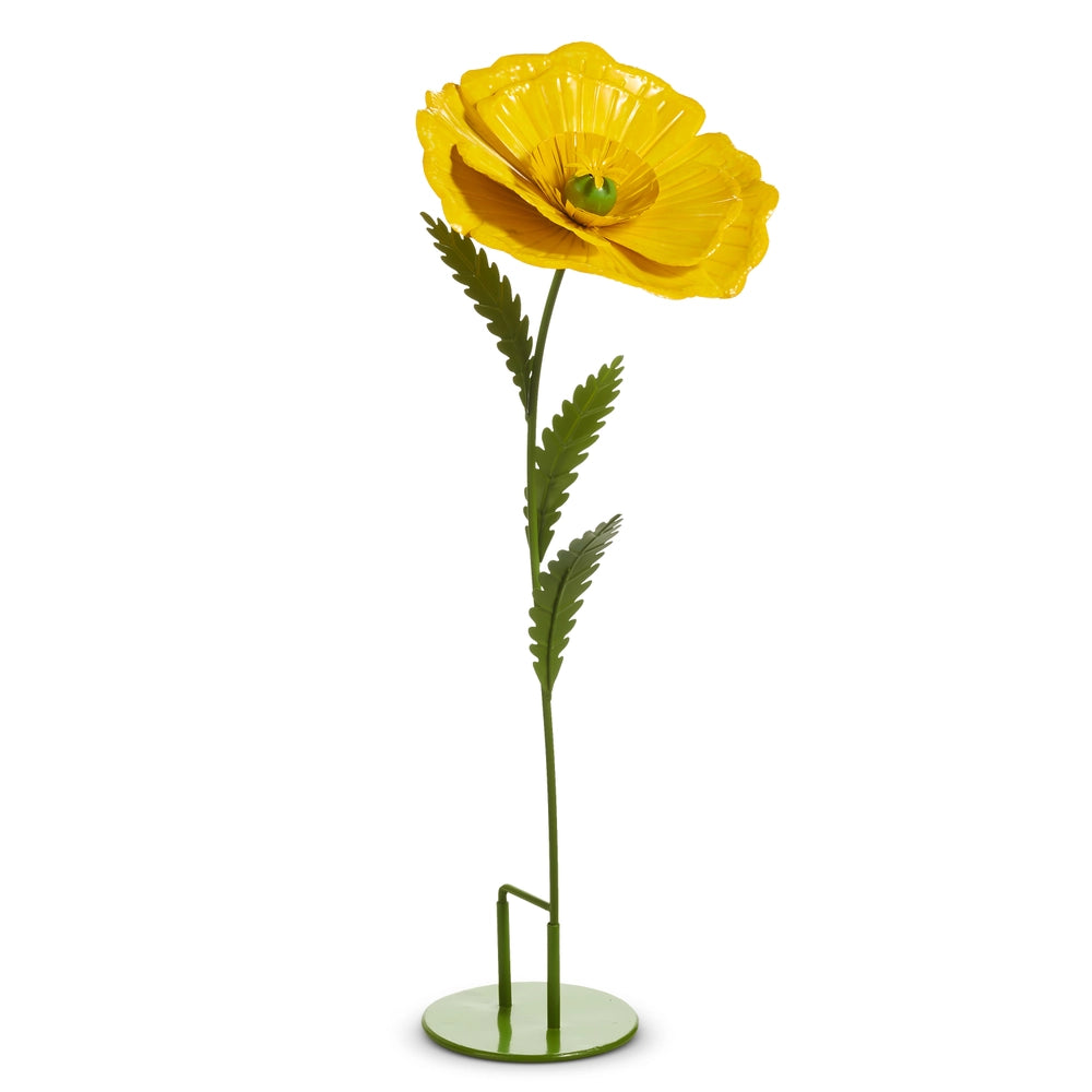 Yellow Poppy Stand/Yard Stake