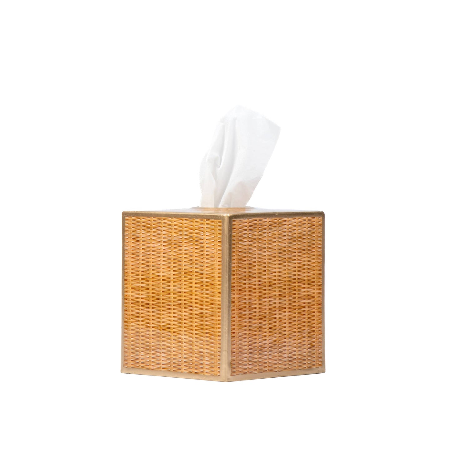 Rattan Enameled Tissue Box Cover