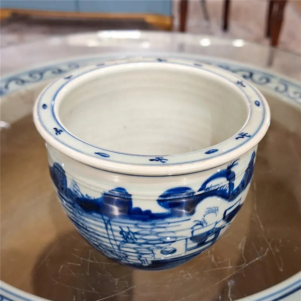 Classic Blue & White Round Planter