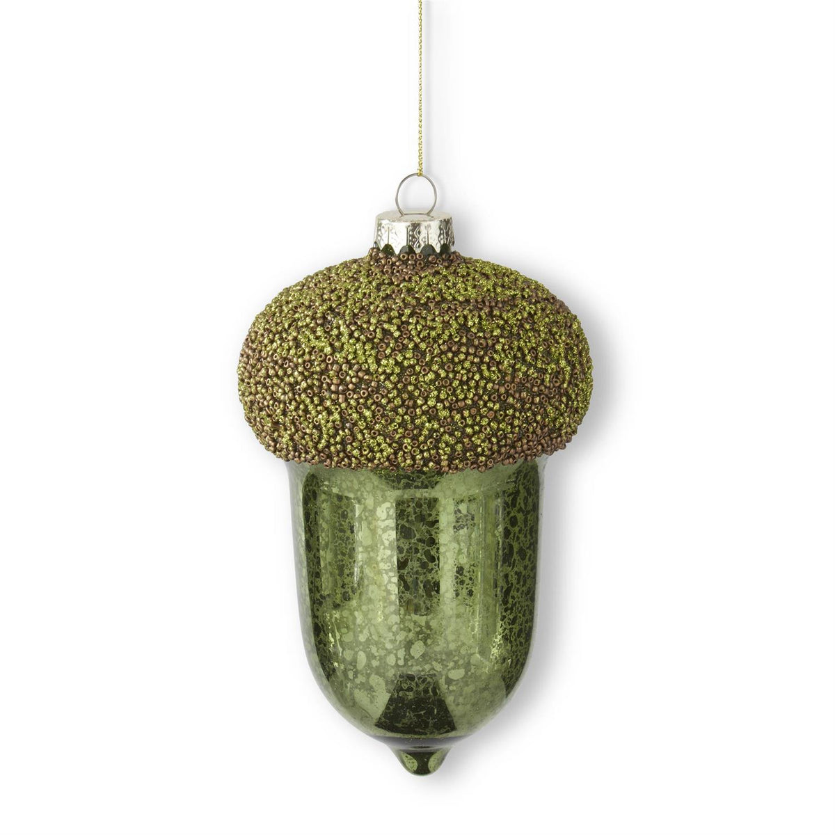 Green Mercury Glass Acorn Ornament