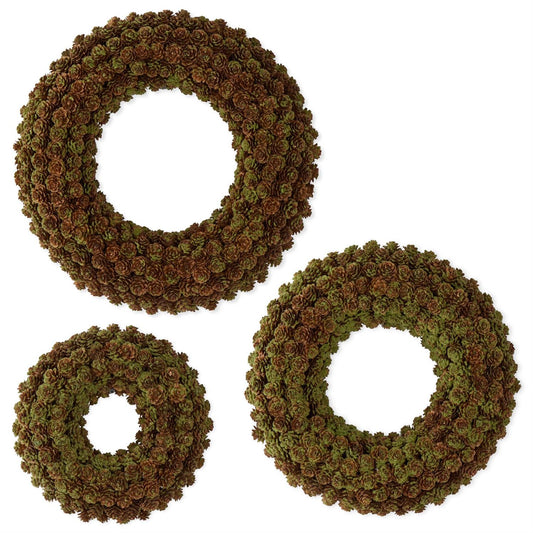 Green & Brown Mini Pinecone Wreaths