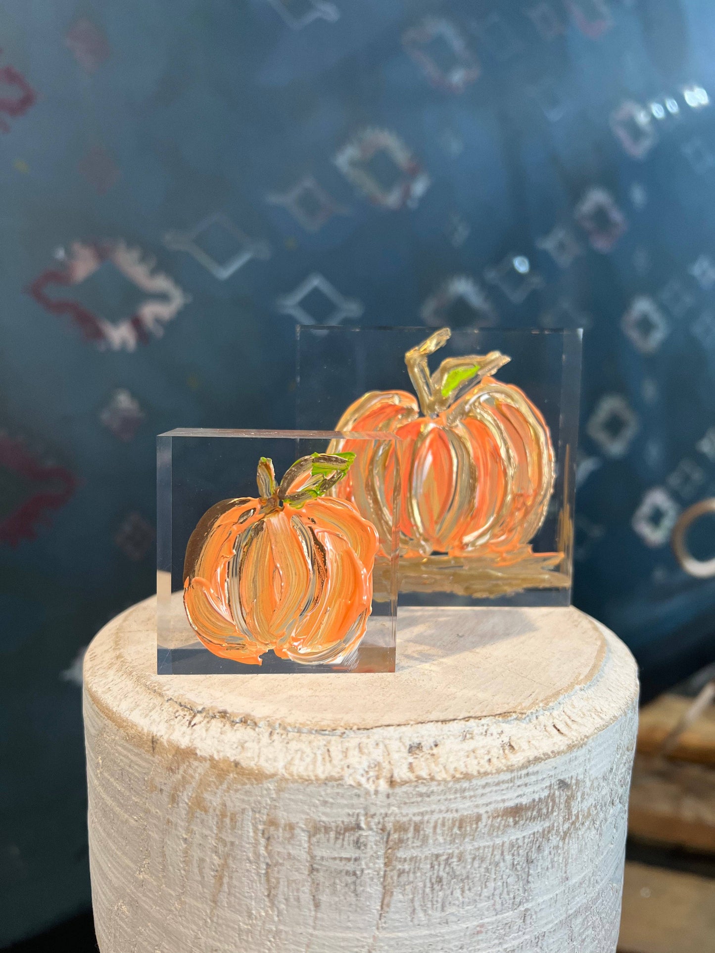 Big Pumpkin Lucite Block