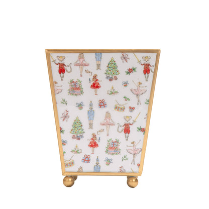 Watercolor Nutcracker Enameled Square Cachepot Planter