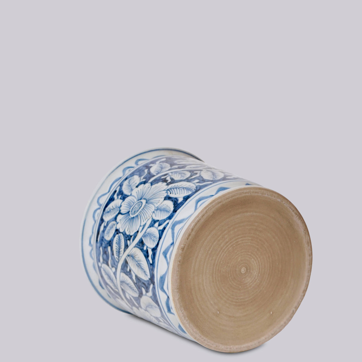 Blue and White Porcelain Floral Orchid Pot