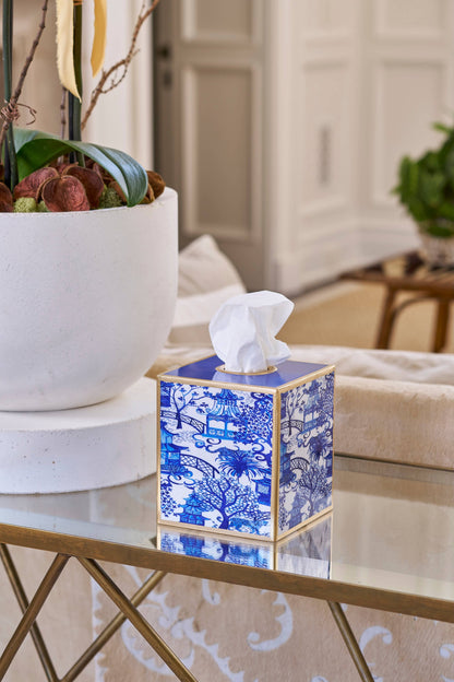 Garden Party Enameled Tissue Box Cover