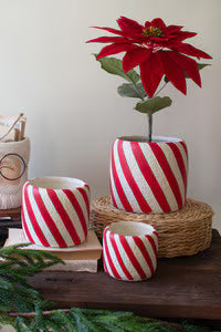 Concrete Candy Cane Planter -Small